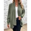 Women's Long Knitted Cardigan Large Size Loose Zipperless Cardigan Casual Plus Size Cardigan