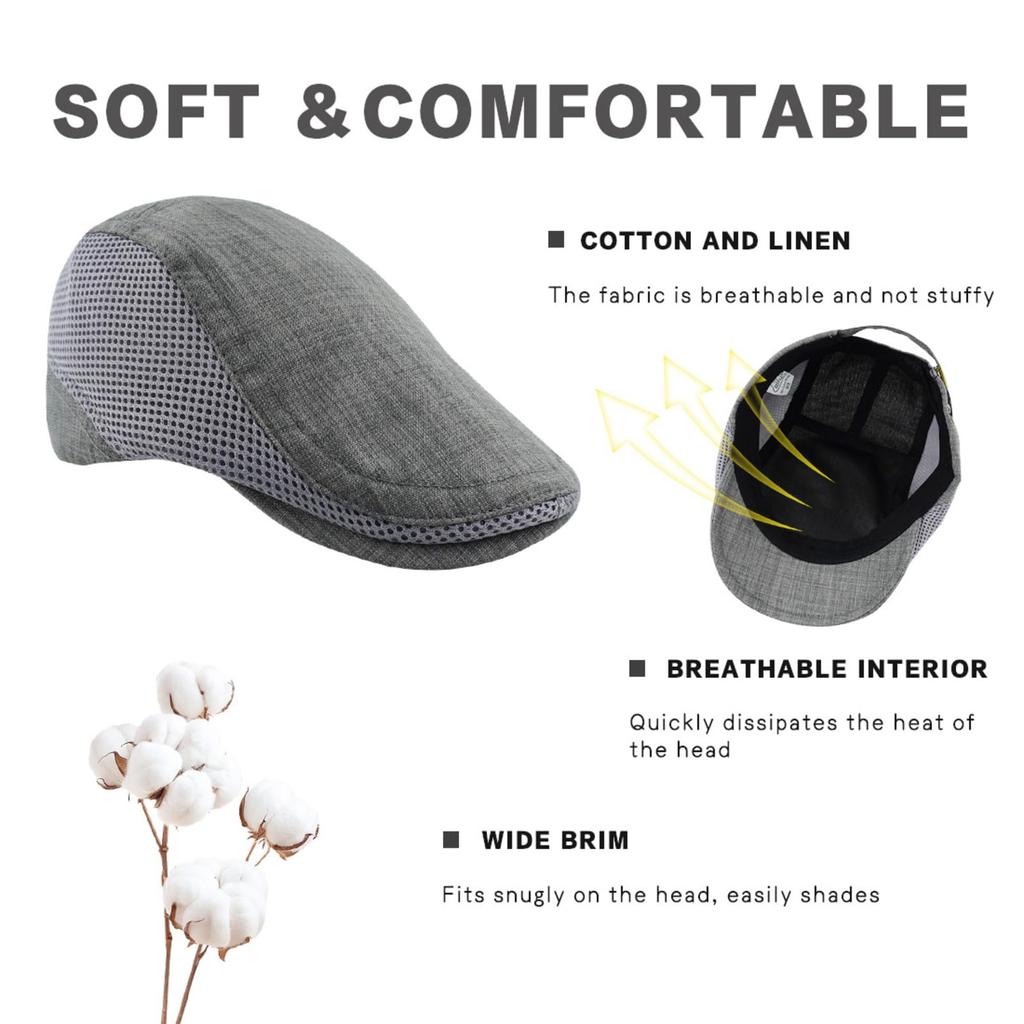 Охотничья шляпа Casquette Cap английский стиль льняная дышащая всесезонная [KeepSa] мужская