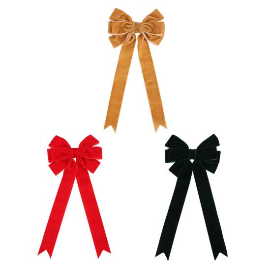 5 шт. рождественские бархатные банты, праздничные украшения для елки, венок из бархатной ленты, бант для упаковки подарочной коробки, сделай сам