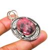 Ювелирный кулон ручной работы с родонитом, посеребренный 925 пробы, 1,70 дюйма