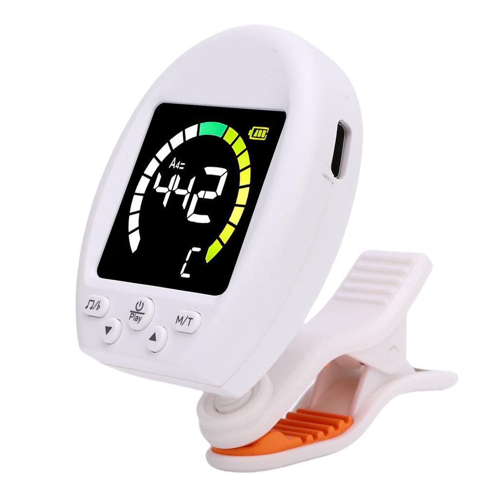 Digital Metronome Tuner Multifunctional Accurate Rotating Clamp Design High Sensitivity Guitar Tuner and Metronome Black
