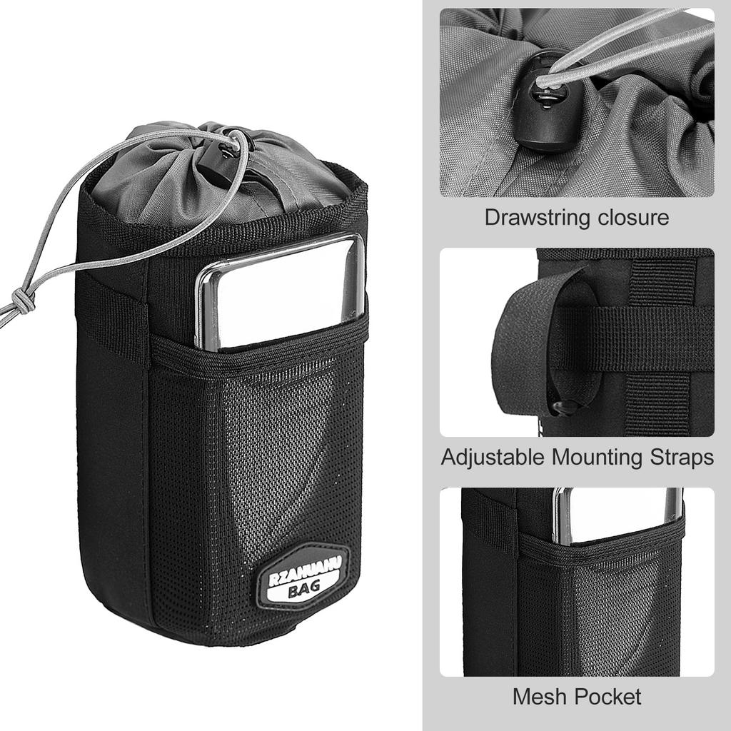 Bike Water Bottle Holder Bag Insulated Bicycle Handlebar Drink Beverage Storage Cooler Bag Pannier for Bike Motorcycle