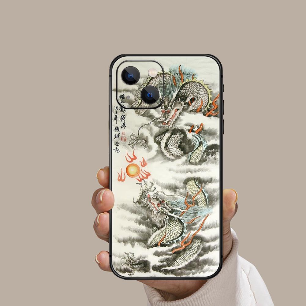 Чехол для телефона с изображением китайского дракона для iPhone Xiaomi Mi Samsung Galaxy Redmi Note AS 11 12 13 14 15 22 23 24 5G Pro Plus Max Fe Ultra