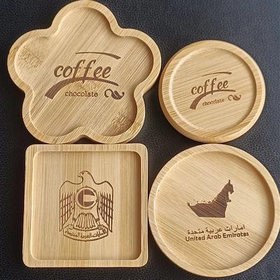 Подставки под заказ с логотипом для бамбуковых деревянных чашек для чая, кофейных чашек, ковриков для раковины, дренажного стола, противоскользящего коврика