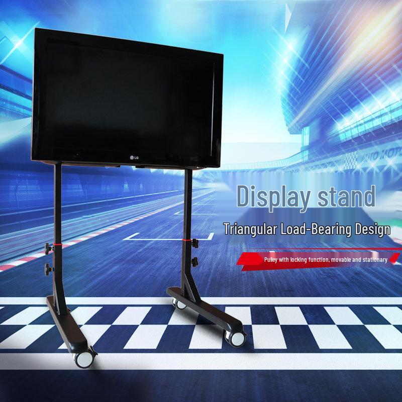 8VRS Floor-Standing Mobile Stand: Adjustable Height for LCD Monitors and TVs Up to 55 Inches