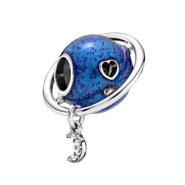 925 Sterling Silver Colorful Beads Transparent Shiny Row Clip Charm Fit Women Bracelet DIY Jewelry