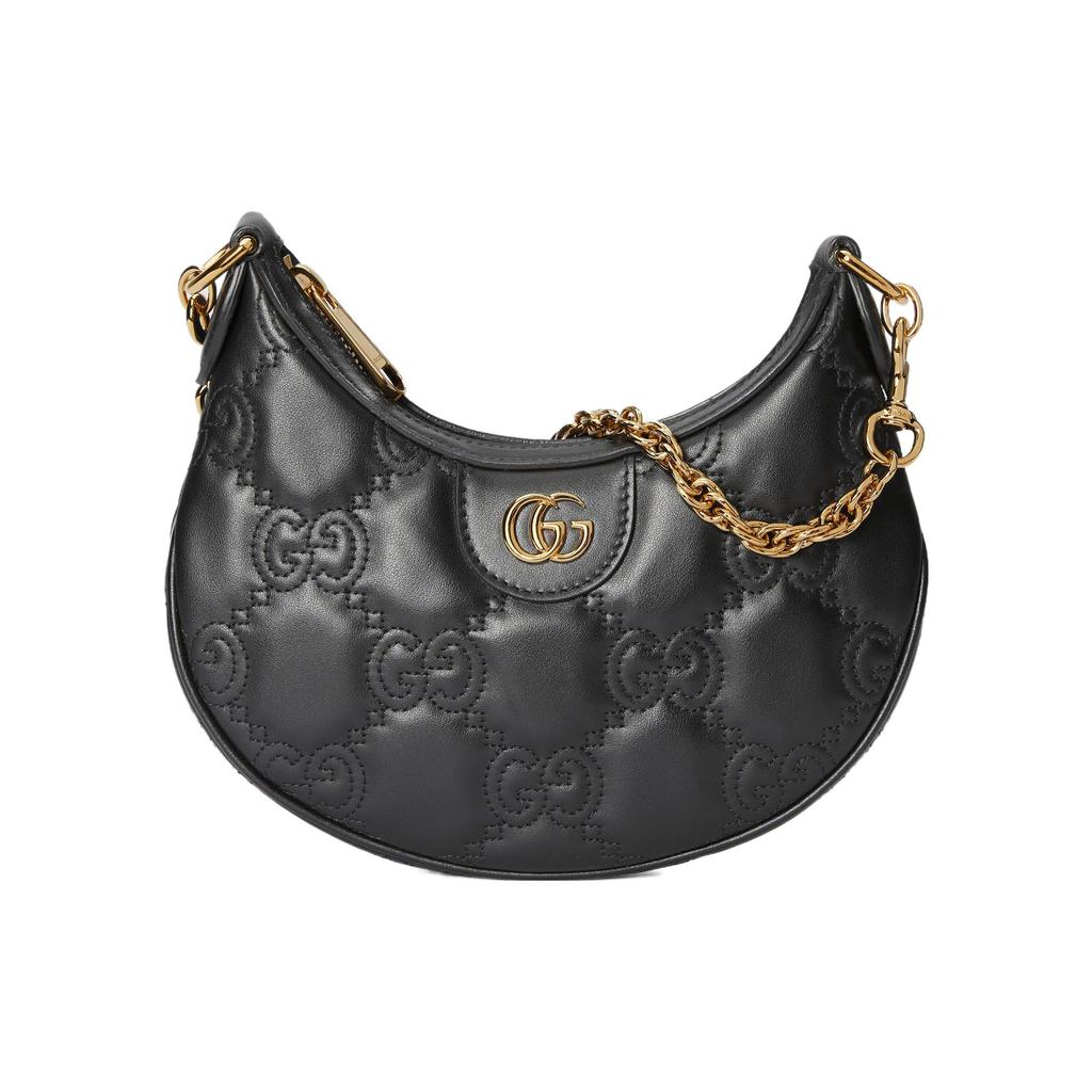 Gucci GG Matelassé Золотой Логотип Цепь Холщовый Рюкзак Кожаная Сумка на Плечо Женская Сумка на Плечо Черный 739736-UM8IG-1000