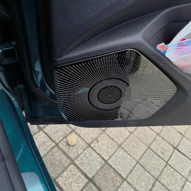 For Peugeot 408 2024 2025 Car door audio panel protective cover and horn cover made of stainless steel material
