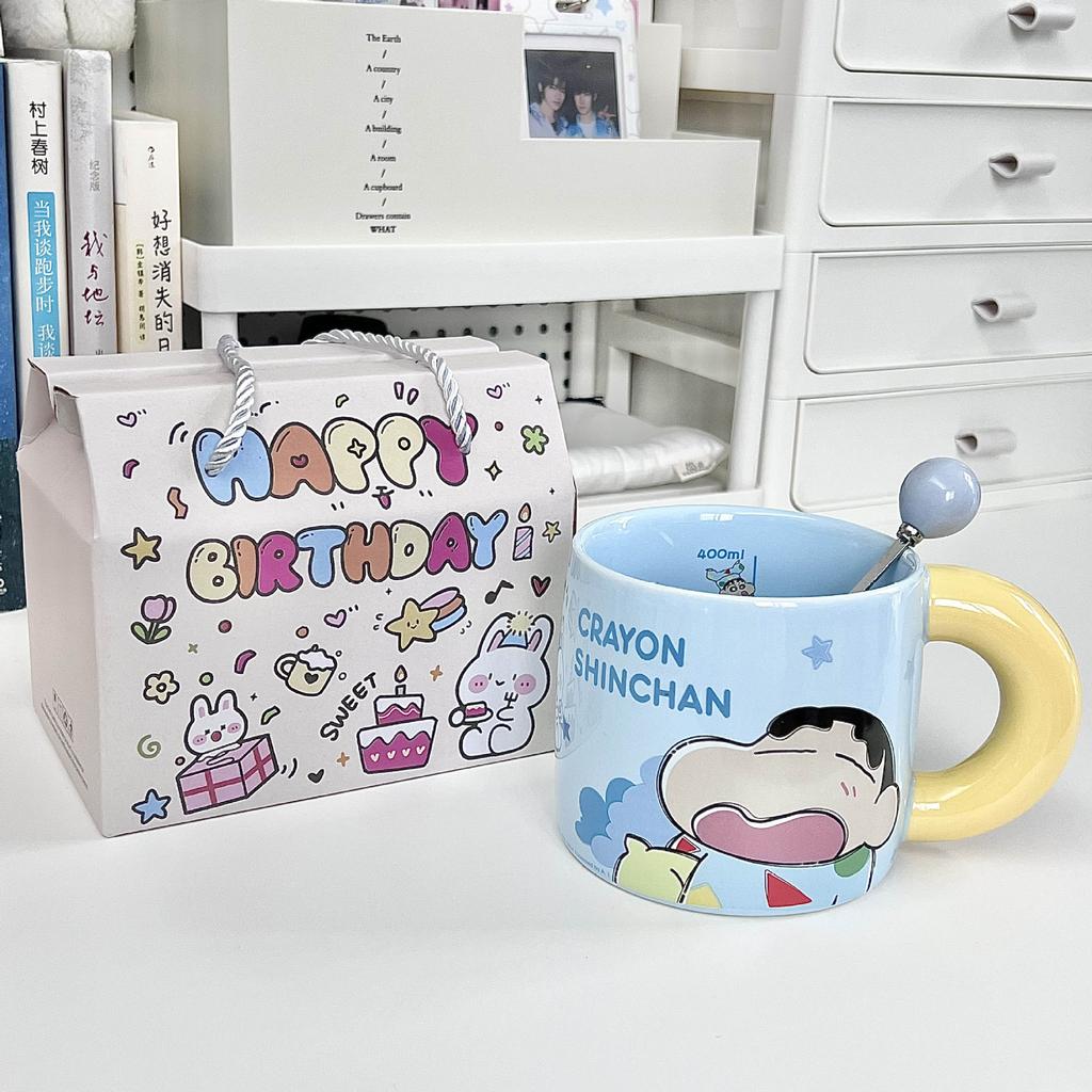 Керамическая кружка Crayon Xiaoxin для мальчиков и девочек, подарок на день рождения, парная кружка, для девушки, практичный сувенир, подарочная коробка