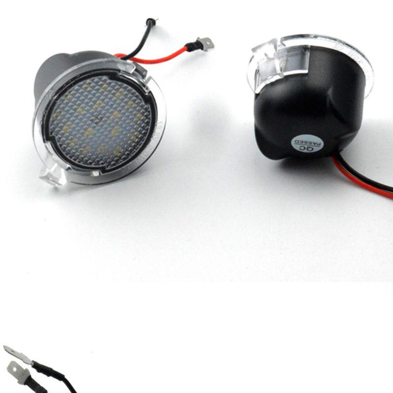 2Pcs LED Under Side Mirror Puddle Light for Ford Edge Fusion Flex Explorer Mondeo Taurus F-150 Expedition