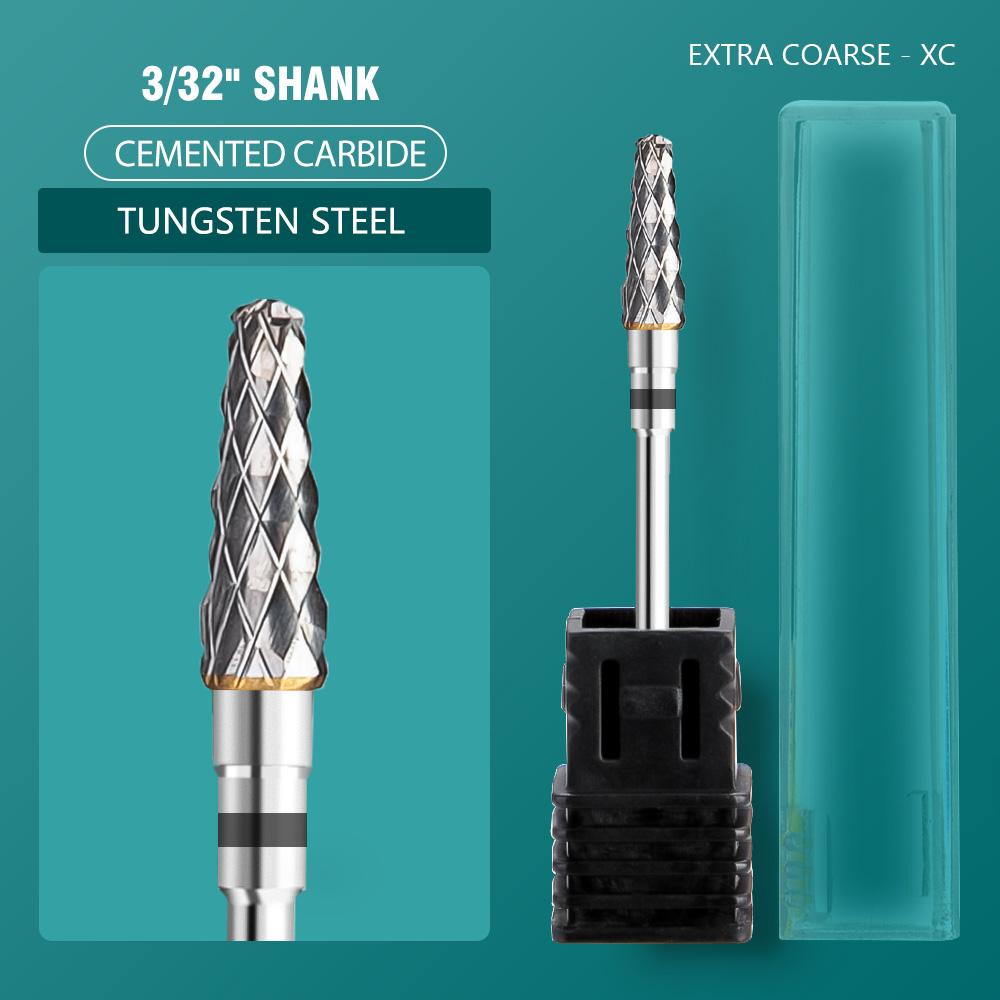 5 In 1 Carbide Tungsten Nail Bit Dual Rotation Volcano/Tornado Milling Cutters Fast Remove Acrylic Hard Gel ManucureTools