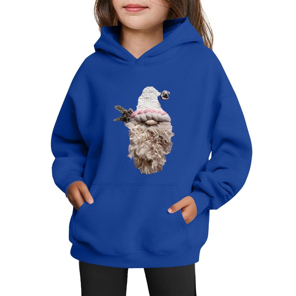 Толстовки для девочек-подростков Худи с длинным рукавом на шнурке Пуловер Милое принтованное Худи оверсайз Рождество