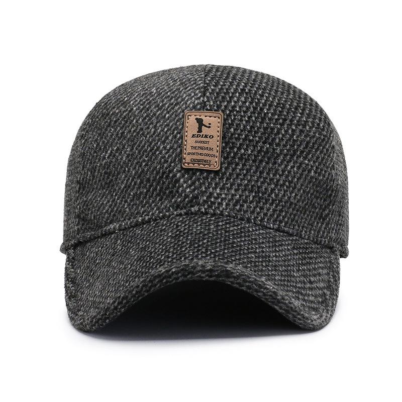 Шерстяные вязаные зимние бейсболки для ушей, мужские утепленные теплые шапки с ушками, спортивные шапки для гольфа Snapback