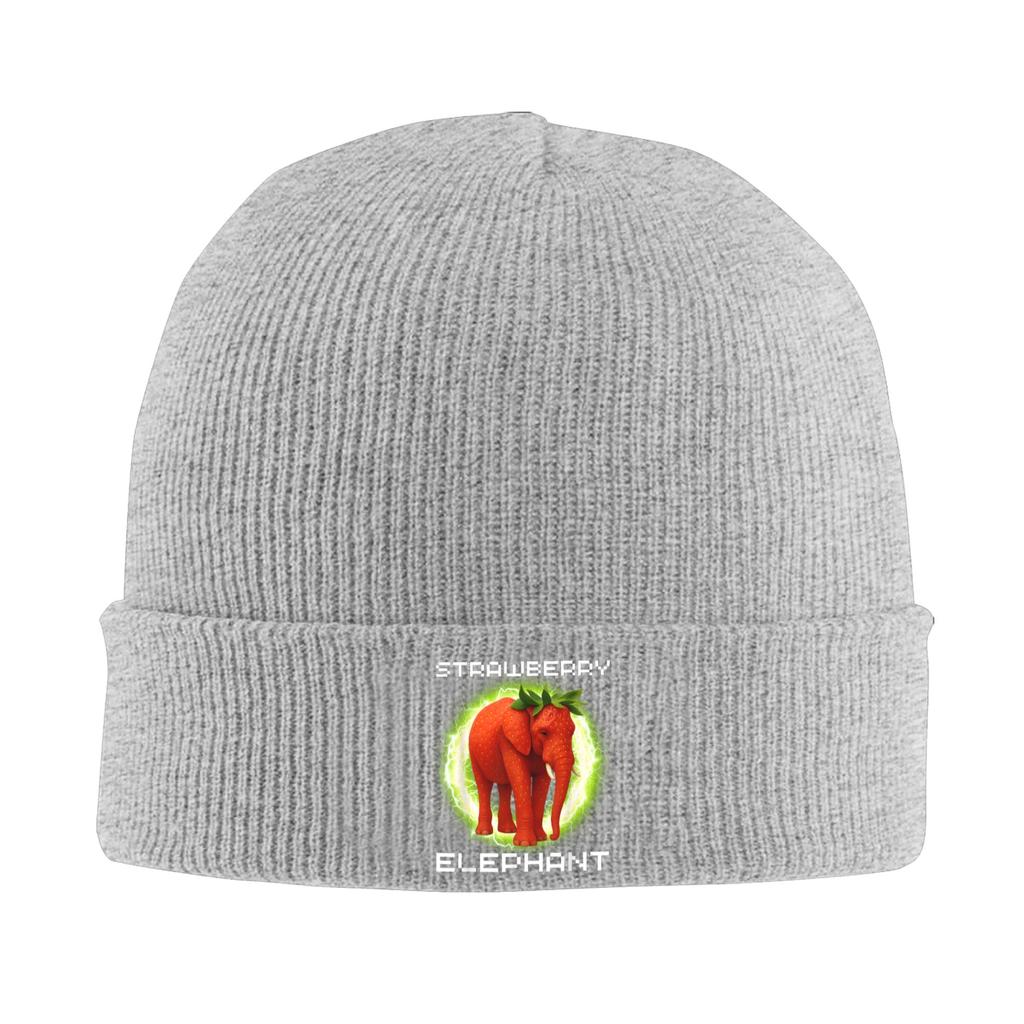 Italian Strawberry Elephant Meme Beanie Hats  Bonnet Hats Adult Unisex Vintage Kpop Knitted Hat Autumn Winter Elastic Caps