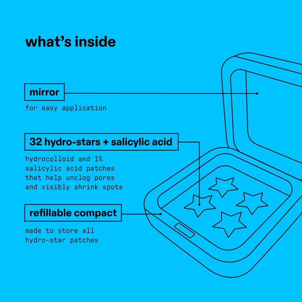 Starface Hydro Star Salicylic Acid Patches + Big Blue CompaCt 32 Ct