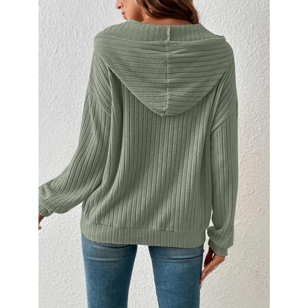 Women's Top Shirt Fall/Winter Long-Sleeve Shirt Knit Pullover Hoodie Pocket Sweatshirt