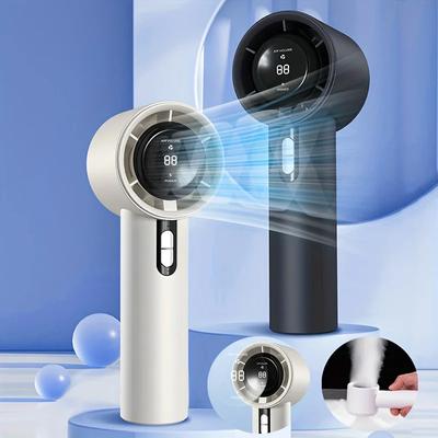 Мини светодиодный ручной вентилятор Цифровой дисплей 100 скоростей ветра USB-зарядка Портативный турбо-вентилятор Мощный Супер сильный Вентилятор для общежития Уличный вентилятор