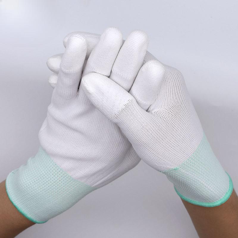 12 пар нейлоновых перчаток с тринадцатью штифтами, нейлоновые противоскользящие перчатки с полиуретановым покрытием, тринадцать штифтов, нейлоновые перчатки с 13 штифтами, перчатки с полиуретановым покрытием