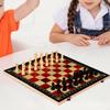 3 In 1 Folding Wooden Chess Set Traditional Strategy Game Educational Toys Board for Adults