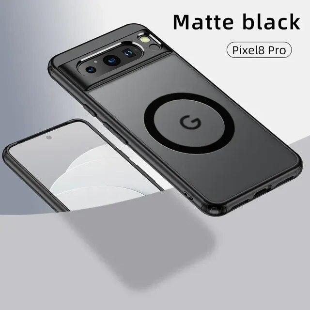 Чехол Magsafe для Google Pixel 8 Pro 7 7A, магнитный, с беспроводной зарядкой, полупрозрачный матовый противоударный акриловый чехол-бампер для Pixel 8Pro 7 Pro