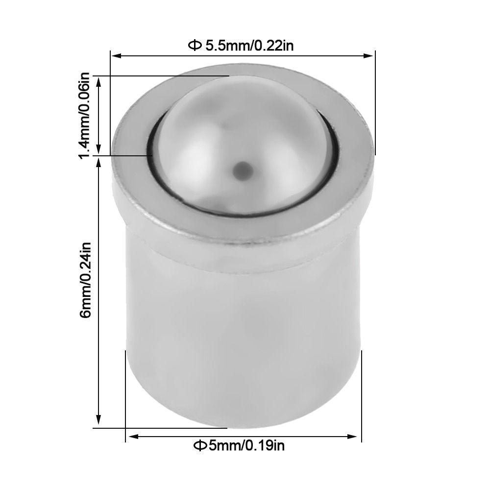 10pcs Smooth Surface Push Fit Ball Plunger No Step Design Ball Catch Latch For Door Cupboard