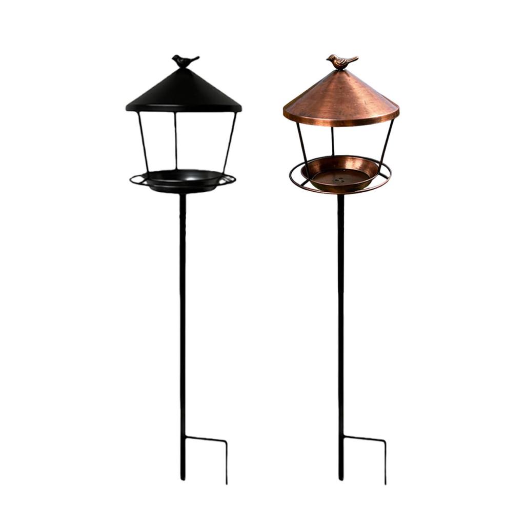 Stand Bird Feeder Pole Iron Decorative Birdbath for Patio Backyard Courtyard