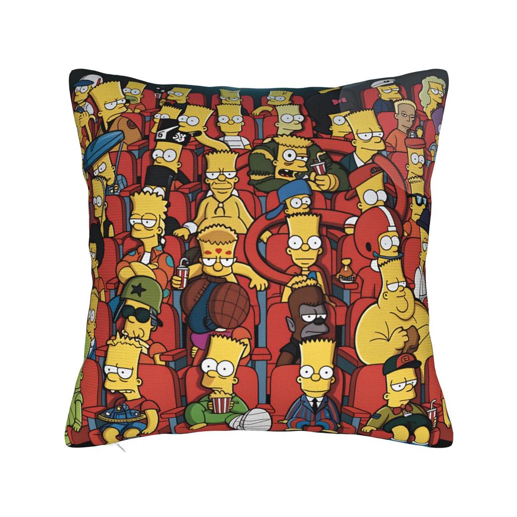 Pillow Case Bart SSimpsons Neon Print Soft Pillow Cover For Living Room Chair Fashion Pillowcases