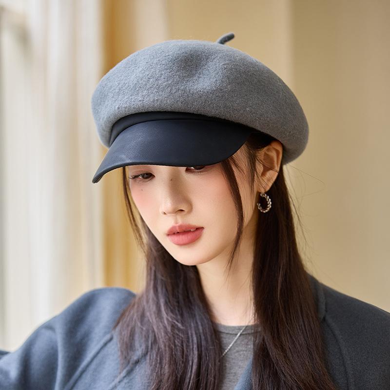 British Woolen Beret Autumn and Winter Thickened Windproof Warm Painter Hat