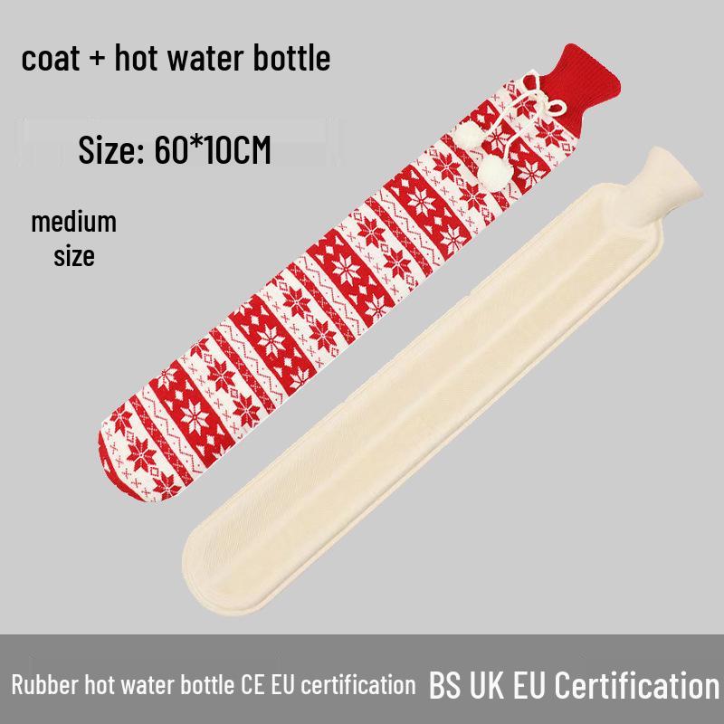 Explosion-Proof Hot Water Bottle: Rubber Design for Stomach and Feet, Long-Lasting Warmth