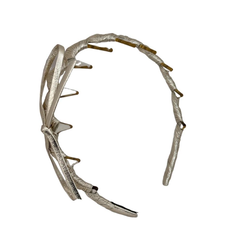 U-образная Волнистая Повязка на Волосы Тонкая Повязка из Искусственной Кожи Ретро Повязка на Голову с Бантом Девочка/Женщина