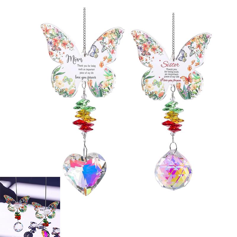 Mother's Day Present Gifts Butterfly Crystal Suncatcher Gifts for Mom Mummy from Daughter Son Ideal Mother Gifts On Her Birthday Valentines Christmas