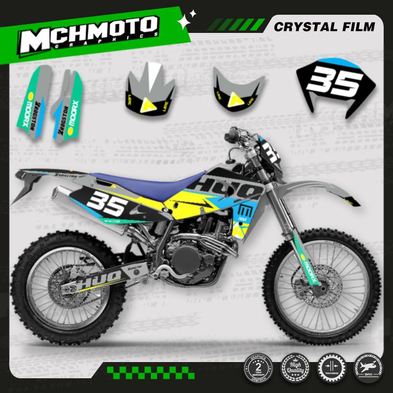 MCHMFG Graphics Background Decals Stickers Kits For Husqvarna TE 250 2001 2002 2003 2004 SM 450 2002 2003 2004 Semi-