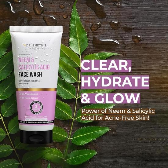Доктор. Средство для умывания лица с нимом и 2% салициловой кислоты от Sheth's | Для жирной и склонной к акне кожи | С 1% цинка PCA, витаминами E, C и B5 | Предотвращает акне | Унисекс | 100 мл