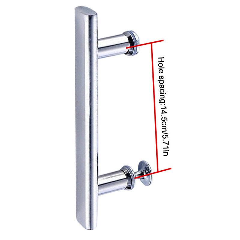 2 шт./упак. серебряная ручка для двери душевой кабины, ручка для стеклянной двери ванной комнаты, сделай сам, нержавеющая сталь, 145 мм, центры отверстий, ручка для двери душа