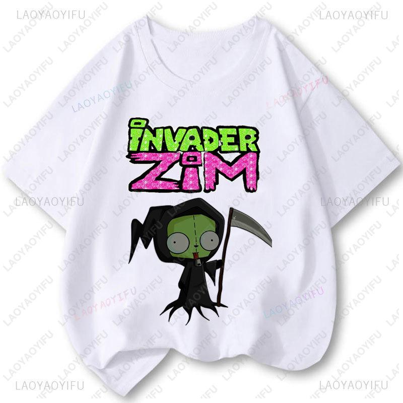 Cartoon Tv Invader Zim Tshirt Unisex Unisex Retro Cintage Popular Shirt Fashion Tee Kawaii Cute Creativity ShortSleeved Tops