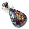 Spiny Oyster Gemstone Handmade 925 Sterling Silver Jewelry Pendant 2.25" C8q44