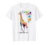 Giraffe Geometric Abstract Art Colorful Graphic Giraffe T-Shirt