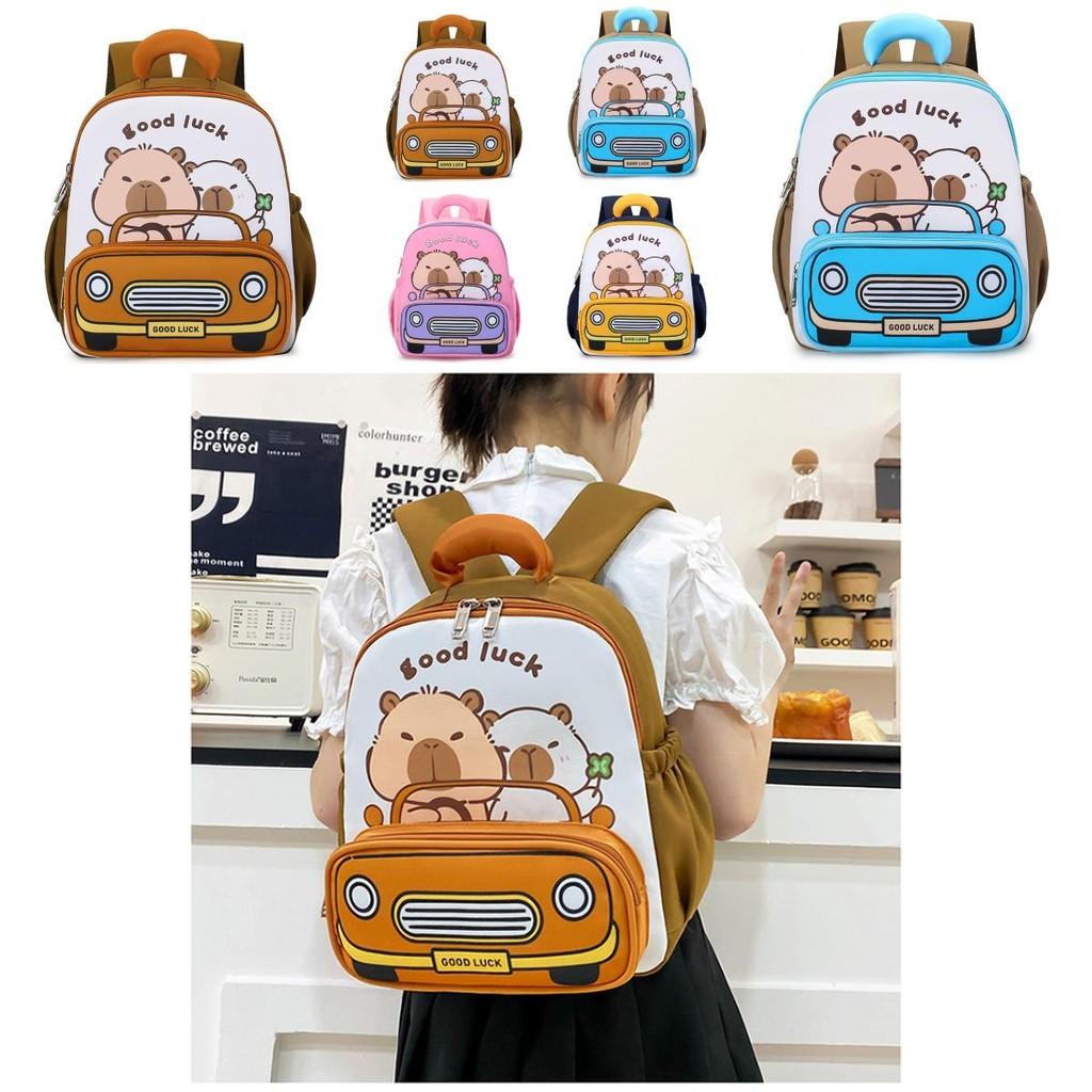 Adorable Toddler School Bag With Cartoon Capybara Pattern And Airflow Design For Kindergarten
