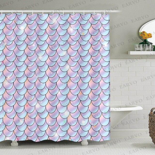 Современная занавеска для душа, модная блестящая занавеска для душа, полиэфирная ткань, водонепроницаемая занавеска для ванной, занавеска для перегородки ванной комнаты, 12 крючков