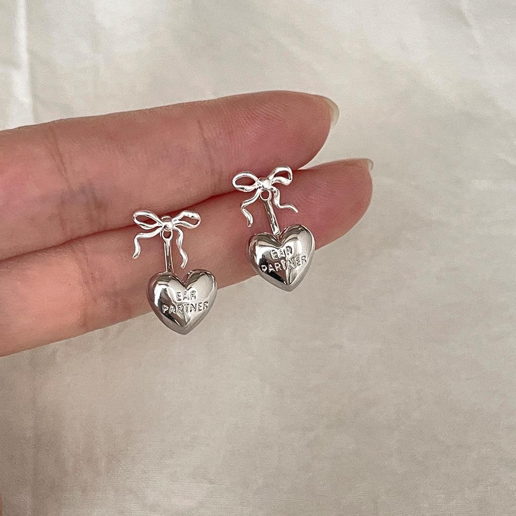 925 серебряные серьги-гвоздики Love, женские серьги-гвоздики с нишевым дизайном, элитные серьги-бантики, легкие, роскошные, простые, темпераментные серьги