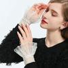Women Lace Floral Horn Cuffs Ruffled Detachable Fake Sleeves Wedding Shirt Sweater Fake Sleeves Wrist Warmer