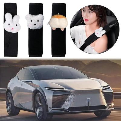 Новый 1 шт. милый мультяшный плюшевый чехол для ремня безопасности автомобиля, защитная накладка на плечо и шею, автомобильная подушка для ремня безопасности, поддержка для животных M9J9