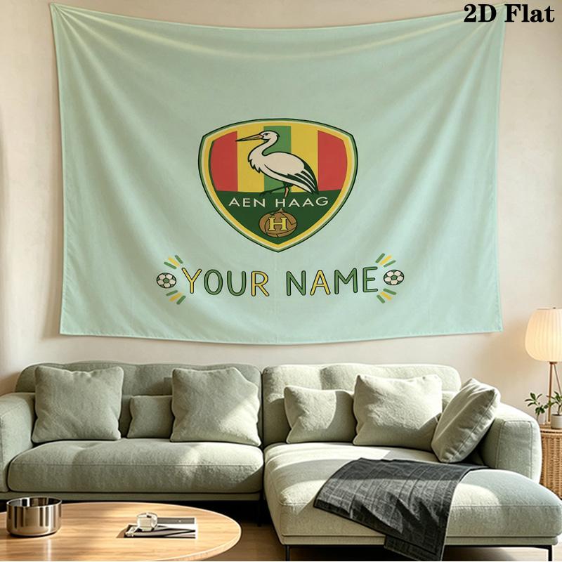 Custom Name ADO Den Haag2 Printed Tapestry – Wall Hanging for Bedrooms, Dorms, and Home Decor