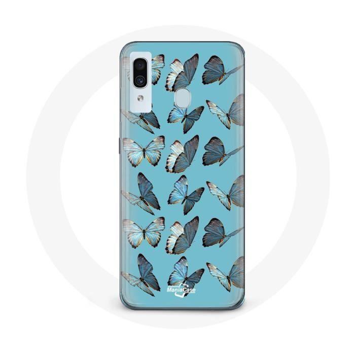 Case for Samsung Galaxy A40 Butterflies Blue Background