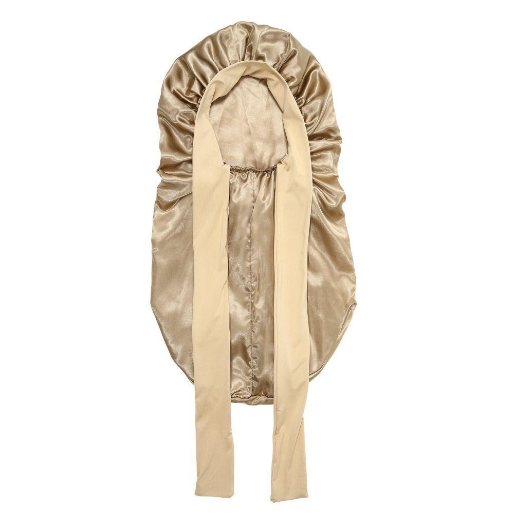 Кнопка регулировки для сна, церемония ухода за волосами, длинный головной убор, атласная шапочка для волос, регулируемая ночная шляпа