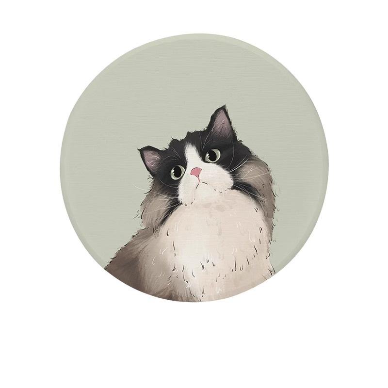1/2 шт. быстросохнущий жесткий коврик для напитков с рисунком, коврик для чашки чая, антиожоговый коврик для декора стола, коврик для чашки с котом, декор для посуды 10 см