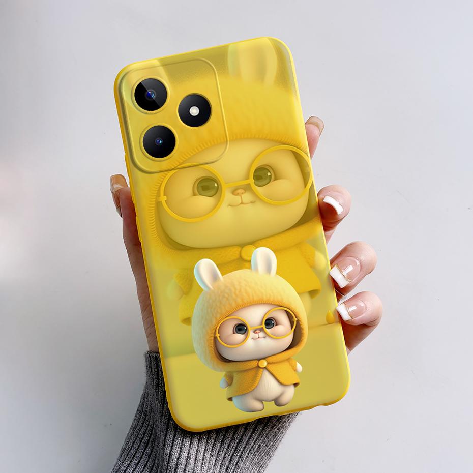 Чехол для Realme C53 RMX3760 Мягкий Силиконовый Милый Кролик Панда Чехол для Телефона Для Realme C53 2023 C51 C 53 Narzo N53 Note 50 Capa