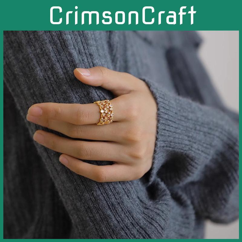 Unique Vintage Style Lace Water Drop Adjustable Copper Ring For Women Fashion Jewelry