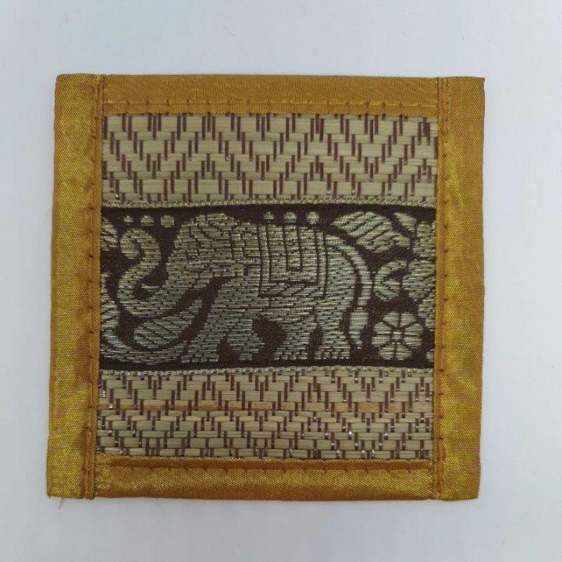 Коврики со слонами, подставки для напитков, тайские шелковые тростниковые коврики, подставки для обеденного стола, сувенирный подарок, ручная работа, ручная работа