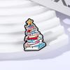 Christmas Books Tree Enamel Pins Bookworm Brooches Lapel Badges Cartoon Bookish Reading Jewelry Gift for Reader Friends